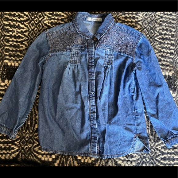 Mayoral Denim Button Up Shirt Size 4 - Picture 1 of 4